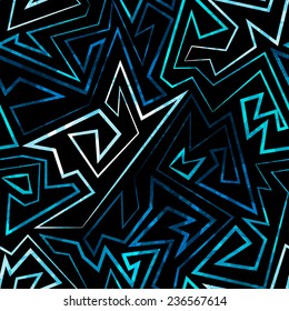 blue neon seamless pattern