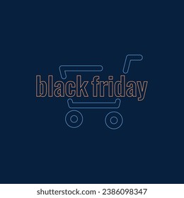 Blue Neon Shopping Cart Black Friday Post