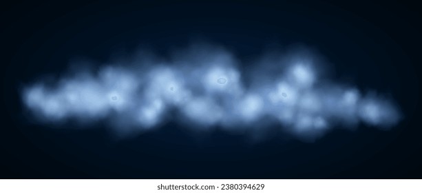 Blue neon smog background. Abstract glowing fog cloud wallpaper. Colorful smoke or dust design for banner, poster, collage, cover, presentation, brochure. Vector illustration