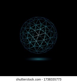 Esfera de neón azul. Logo de Neon.