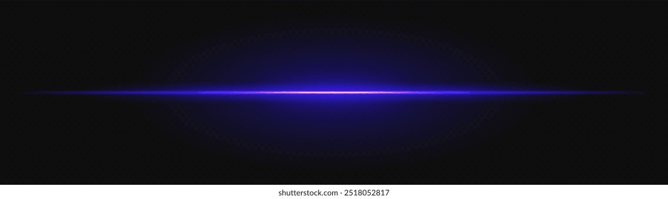 Blue neon stripes or light flash. Laser beams, horizontal beams. Beautiful light reflections. Glowing stripes on a black background.