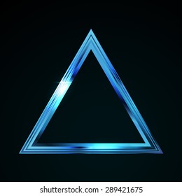 blue neon triangle