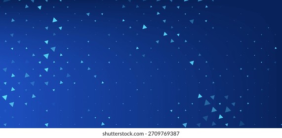 Textura de triángulo de neón azul. Fondo geométrico de flecha azul marino brillante. Fondo de pantalla de patrón triangular técnico. Gradiente de semitono de flecha de desvanecimiento para folleto de negocios, póster de ciencia, Anuncio de atención médica.