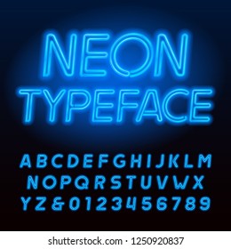 Blue Neon Tube Alphabet Typeface Neon Stock Vector (Royalty Free ...