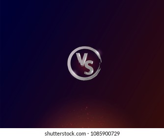 Blue neon versus logo vs letters for sports and fight competition.