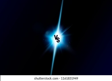 Blue Neon Versus Logo Vs Letters For Sports And Fight Competition. Battle Vs Match, Game Concept Competitive Vs.eps 10 Vector Illustration