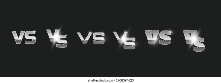 Blue Neon versus Logo vs. Briefe für Sport und Kampf Wettbewerb. Battle vs Match, Game Concept Competitive vs. Vektorillustration Illustration