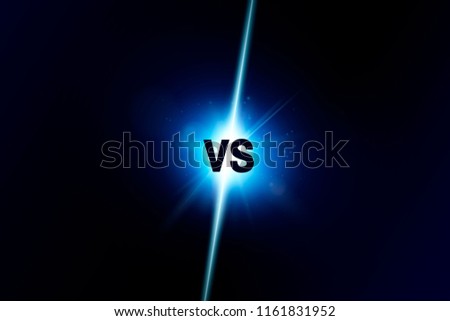 Blue neon versus logo vs letters for sports and fight competition. Battle vs match, game concept competitive vs.eps 10 Vector illustration
