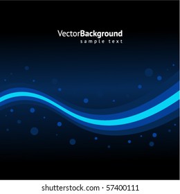 Blue neon wave vector background
