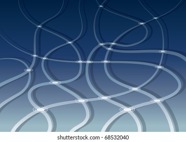 blue net of connected points vector