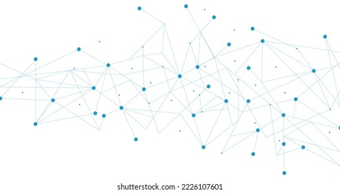 Blue network. Abstract connection on white background. Network technology background with dots and lines for desktop. Ai background. Modern abstract concept. Line background, network technology vector