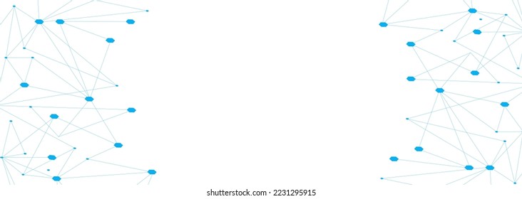 Blue network. Abstract connection on white background. Network technology background with dots and lines for desktop. Ai background. Modern abstract concept. Line background, network technology