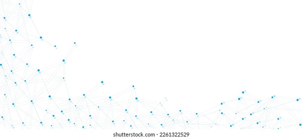 Blue network. Abstract connection on white background. Network technology background with dots and lines for desktop. Ai system background. Abstract concept. Line background, network technology