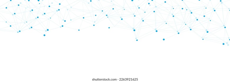 Blue network. Abstract connection on white background. Network technology background with dots and lines for desktop. Ai system background. Abstract concept. Line background, network technology