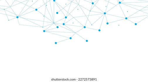 Blue network. Abstract connection on white background. Blue network technology background with dots and lines for desktop. Ai system background. Abstract concept. Line background, network technology