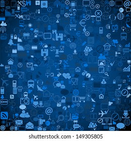 blue Network background icons, vector