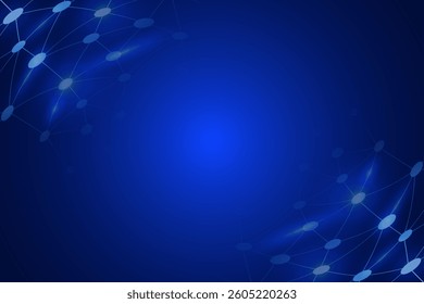 Blue Network Connection Technology Background. Vector Illustration. Abstract Business Wallpaper. Banner