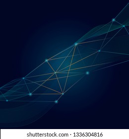 Vector de fondo de tecnología futurista de red azul