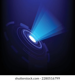 blue network light of circle abstract technology background