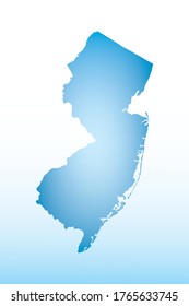Hielo de mapa azul de Nueva Jersey con efecto oscuro y claro vector en la ilustración de fondo claro