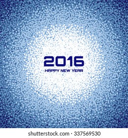 Blue New Year 2016 Snow Flake Background, vector illustration