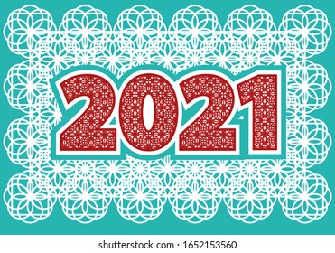 Vektorillustration Illustration Vorlage blau Neujahr 2021
