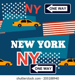 blue New York pattern