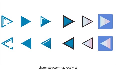 blau neben und zurück Symbol in einem anderen Stil. Moderner Symbolstil