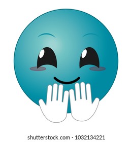 blue nice face gesture emoji expression