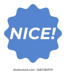 Blue Nice isolado selo de borracha, adesivo, ilustração vetor de sinal