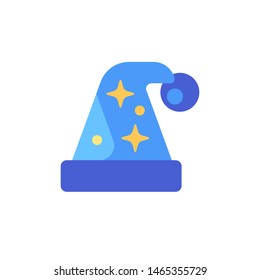 Blue Night Cap With Stars. Sleeping Hat Flat Icon