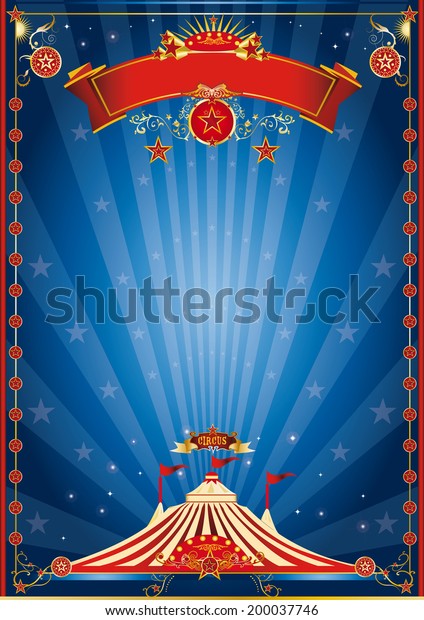 Blue Night Circus Poster Circus Poster Stock Vector (Royalty Free ...