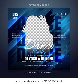 Plantilla de folleto de fiesta de la noche azul