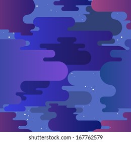 Blue Night sky cloud Seamless Pattern Vector illustration