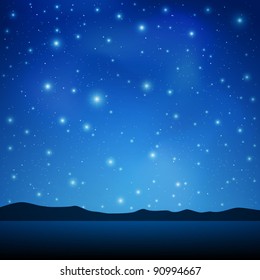 A Blue Night Sky with lots of Stars