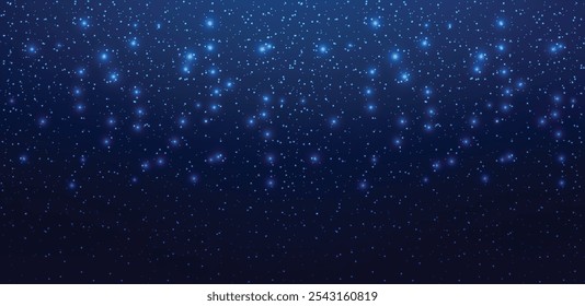 Blue night sky with scattered stars, creating a serene, cosmic background perfect for dreamy, celestial-themed designs and nighttime visuals