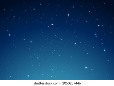 Blue night sky with stars vector illustration