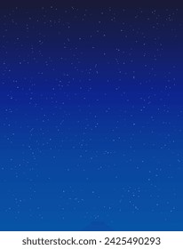 A Blue Night Sky with Stars Vertical Simple Background. Vector