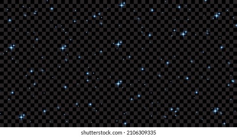 Blue night starry background. Vector horizontal design template. Dark night star background. Vector illustration