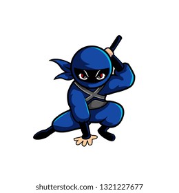 Blue Ninja Black Masked Face Stock Vector (Royalty Free) 1321227677