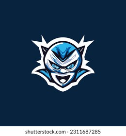 Blue ninja esport mascot logo design