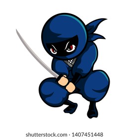 blue ninja,  pose with sword