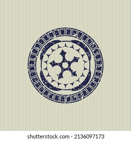 Icono azul de la estrella ninja dentro del sello de goma de la angustia. 