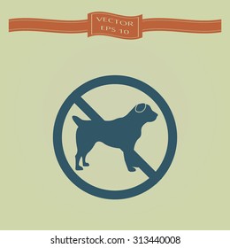 Blue No dog sign, vector illustration 