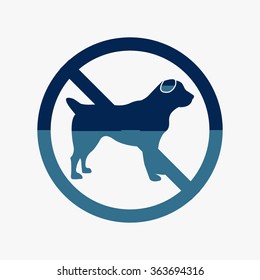 Blue No dog sign, vector illustration 
