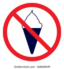 Blue No ice cream symbol 