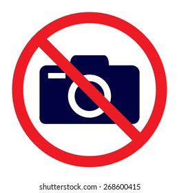 Blue No photo camera vector sign isolated 