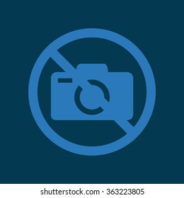 Blue No photo camera vector sign isolated