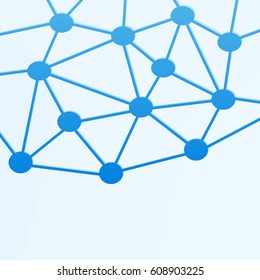 blue nodal networking connection with large ellipse joints. vector illustration