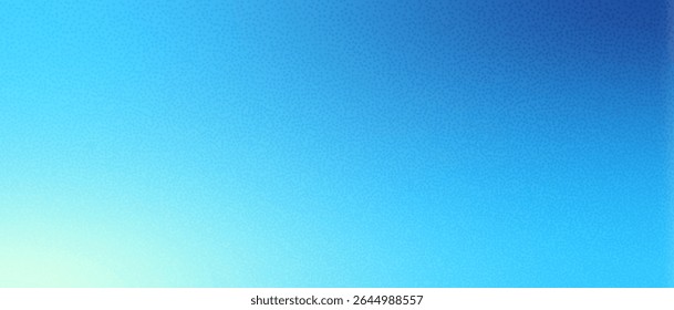 Blue noise gradient background. Navy grainy texture gradation cover. Christmas soft cold transition. Fresh banner template. Horizontal smooth blur retro cover. Vector illustration.